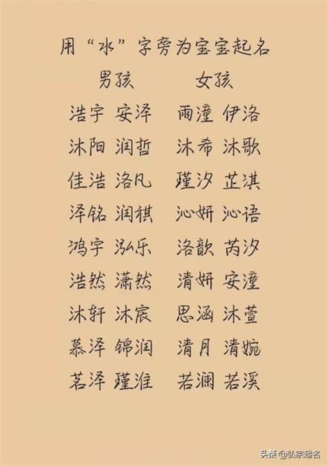 水字部男仔名|带水的字男孩名字 (精选615个)